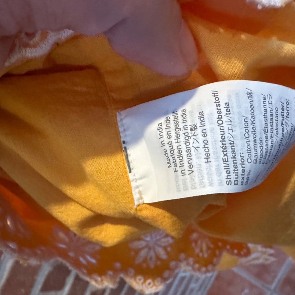 J. Crew Embroidered Scalloped Tiered Midi Dress 0 Marigold - Picture 4 of 14